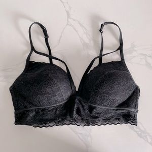 PINK Black Lace Bralette